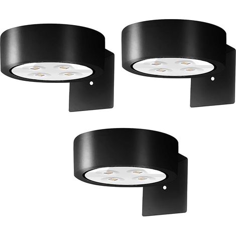 Ensemble de 3 lampes murales LED rechargeables pour tableaux et œuvres d'art - Noir (1/5)