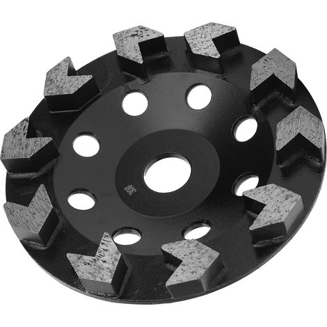 Meule diamantée à 10 dents, noire, 150 mm, grain 30, pour le ponçage du béton, de la pierre et du ciment (1/5)