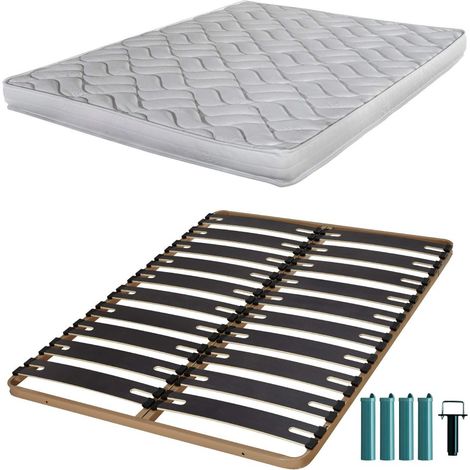 Matelas mousse + Sommier métal C310 140x190 Melissa - Hauteur 13 cm - Soutien ferme (1/5)