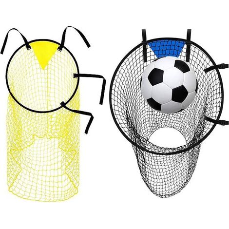 Ensemble de 2 filets de but de football (55x70cm et 45x60cm) avec sangles réglables, équipement d'entraînement pour enfants. (1/5)