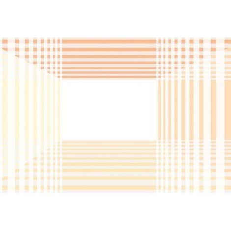 Papier peint panoramique graphique rose & abricot Tapisserie panoramique graphique pour cuisine Papier peint panoramique couloir géométrique (1/3)