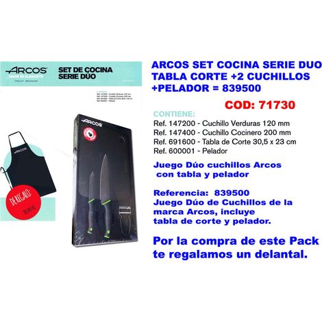 FPLUS baja arcos set cocina tablacorte+2 cuchillos+pelador 839510