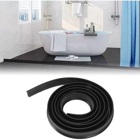 Bande d'Isolation d'Eau Adhésive Flexible TPE 3m Noir Accessoire Salle de Bain Séparation Humide/Sec (1/5)