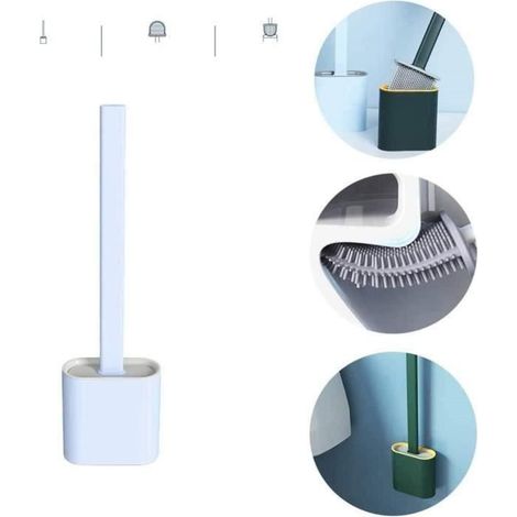 Brosse De Toilette Révolutionnaire Brosse WC en silicone avec support pour brosse de toilette (1/4)
