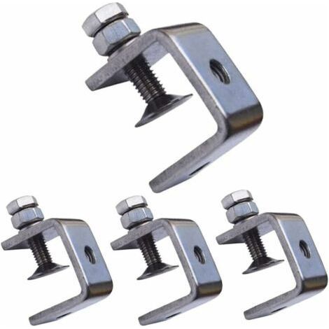 C-clamps, set of 4, made of robust stainless steel. Heavy-duty C-clamps for woodworking. (1/5)