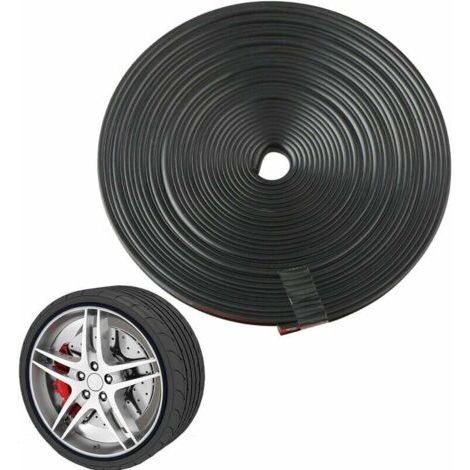 8 m Jantes Protecteurs Décor Bande, Protection Portiere Voiture, Bandes Adhésives pour Jantes de Voiture, Protecteurs de Pneus pour Protection de Jante, Décorations Voiture (Noir)