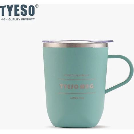 (Vert, 260 ml) Mini mug de voyage en acier inoxydable avec couvercle, idéal pour le bureau, la maison et les voyages. (1/4)