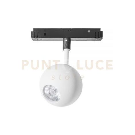 NARDO SP - FARETTO PROIETTORE REGOLABILE BIANCO TONDO INCASTRO MAGNETICO PER BINARIO 48V 3000K 410LM 8,5W