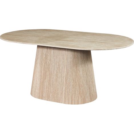 Tavolo da pranzo 8 coperti in marmo artificiale Effetto travertino beige - TIFULI (1/5)
