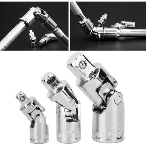 Universalgelenkadapter aus gehärtetem, poliertem CR-V-Stahl, 1/4 Zoll, 3/8 Zoll, 1/2 Zoll (1/5)