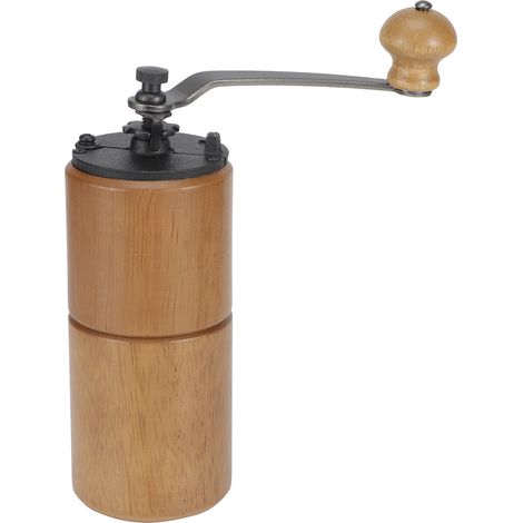 Moulin à café manuel en bois portable - Broyeur à grains pour préparation café - Accessoire de cuisine couleur foncée (1/5)
