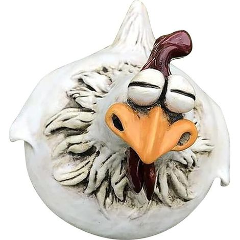 Décoration de jardin en forme de poule - Décoration de jardin - Pour l'extérieur - Décoration de jardin - Pelouse, poteau - Poule - Poule - Poule - Siège latéral intérieur (C) (1/5)