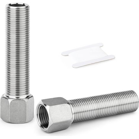 1PCS Raccord de tuyauterie en acier inoxydable 304, Adaptateur hexagonal à rallonge, 1/2" MBSP x FBSP, Longueur 60 mm/2.36 pouce 2 Pcs 100 mm (1/5)