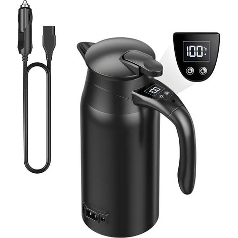 Hervidor eléctrico para coche - 800 ml - Acero inoxidable 304 - Pantalla digital - Para viajes y acampada (1/4)