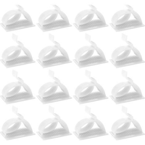 Lot de 120 Clips de Fixation du Cordon Auto-adhésifs en Plastique Blanc, Facile à Utiliser pour Organiser Câbles sur Bureau ou Maison (1/5)