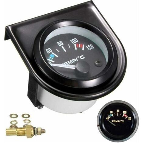 Kit de jauge de température de l'eau pour voiture Noir LED Universel Manomètre de température de l'eau de voiture Cadrans de 101,6 à 120°(Diamètre 52mm) (1/5)
