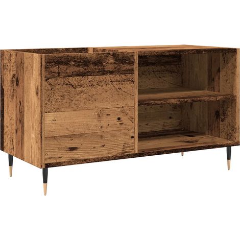 Armario para discos práctico clásico 84 x 38 x 48 cm gran espacio de almacenamiento estilo industrial en madera vieja 020051120 (1/5)
