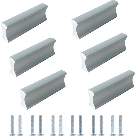 Poignées de meubles - Lot de 6 poignées pour meubles, entraxe de 32 mm, poignées de tiroir, poignées de cuisine (1/5)