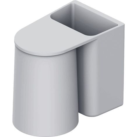 Support Brosse Dents Magnétique Gris Mural Gobelet Dentifrice (1/4)