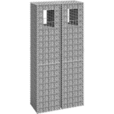 Poteaux à panier de gabion-Jardinière à gabion 2 pcs 40x40x180 cm Fer (1/5)