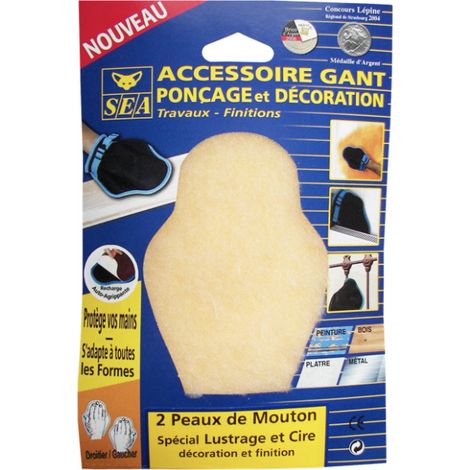 Pochette de 2 Peaux Mouton pour gant de ponçage HandiFix SEA (1/3)