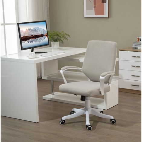 Bürostuhl 62x69x92-100 cm Beige Polyester mit Lendenwirbelstütze und Höhenverstellung (1/5)