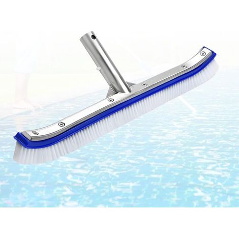 Brosse murale et carrelage pour piscine, tête de brosse résistante en vinyle, aluminium poli, pour le nettoyage des murs, des carreaux et des sols, tête de brosse avec poils en nylon (1/5)