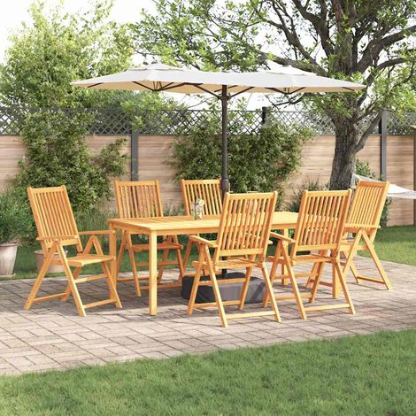 Garten Essgruppe 7 pcs Braun Massivholz Akazie