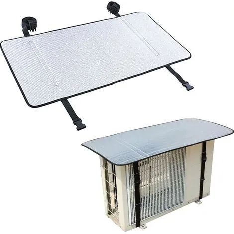 Housse de protection extérieure en aluminium pour climatiseur, protection pour unité extérieure, housse pour unité de pompe à chaleur 80 x 40 cm, housse anti-poussière pour climatiseur (1/3)