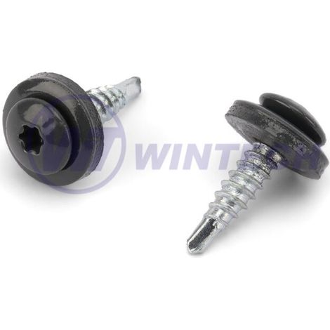 Vis de toiture WINTECH UFO+EPDM 4,8 x 20, perçage réduit RAL 7016 CIBEK48020SBS1