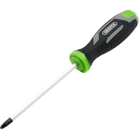 Draper PZ2X125MM Pozi Pound Thru Soft Grip Screwdriver - Precision Phillips Screwdriver for Heavy-Duty Applications