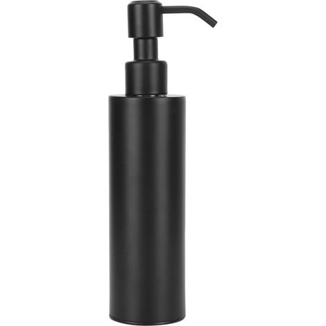 Schwarzer Seifenspender (200 ml), Arbeitsplatte aus Edelstahl 304, Behälter für Lotion und Flüssigshampoo (1/5)