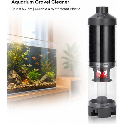 Collettore di rifiuti - Nero 25,56,7 cm - Filtro a bolle per acquario, rimuove impurità e odori, plastica resistente (1/5)