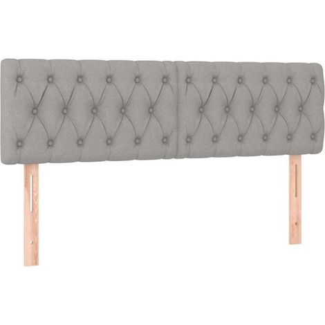 Cabeceros tela gris claro 144x7x78/88 cm vidaXL (1/5)
