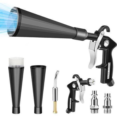 Compressed Air Gun, 360° Rotation Pneumatic Air Blower, Full Aluminum Air Blower for Air Compressors and Automotive Components, Drying and Cleaning Vehicles (1/5)