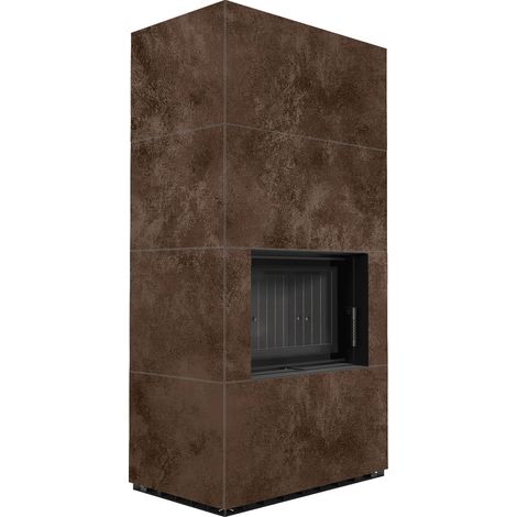 Kaminbausatz KRATKI FLOKI BOX 8 kW Ø 160 Quarzsinter OXIDE MORO schwarz Verkleidung (1/5)