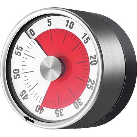 Queen King Magnetischer Küchentimer, visueller Timer für Kinder, 60-Minuten-Countdown mit akustischem Alarm, magnetische Rückseite und Edelstahlfront, Ti-- Küchentimer (1/5)