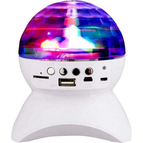 Enceinte Bluetooth sans fil avec lumière LED, double canal BT 3.0, rechargeable par USB, avec éclairage coloré. (1/4)
