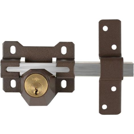 CAYS cerrojo a-4 pintado , Cerrojo A 4 pintadoBombillo de pera de 45mmApertura interior y exterior con llave-Ancho de placa:87mmIncluye 3 llaves de serreta. (1/2)