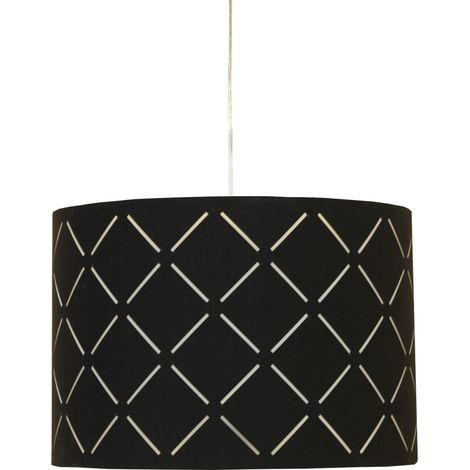 Suspension Candellux Ralf tissu noir chromé Ø30 E27