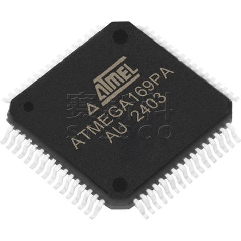 Electronic components, chips and electronic parts ATMEGA169PA-AU and ATMEGA324PA-MU, 5 units of each.
