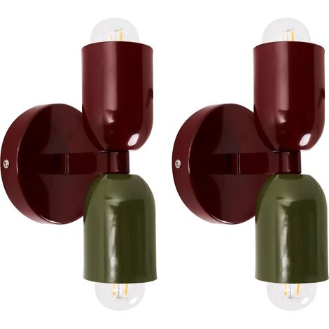 Wandlampe 2er Set TOPI Metall Rot / Grün