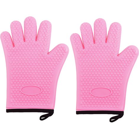Gants De Protection Thermique - En Silicone Alimentaire Et Coton - Pour Four Barbecue Cuisine Pâtisserie - Paire (1/5)