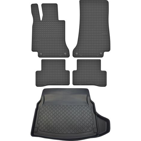 Juego de alfombrillas de goma para coche y alfombrilla para maletero para Mercedes Clase C W205 Sedán desde marzo de 2014. (1/5)