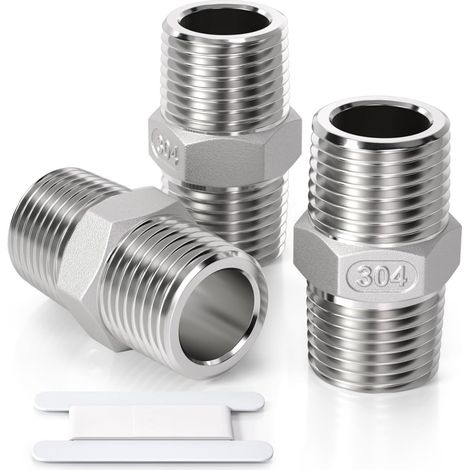 3-teiliges 1/4"-Außengewinde auf BSP-Sechskantverschraubung aus Edelstahl 304, zum Umrüsten von Rohrverschraubungen – 1/4" M (1/5)
