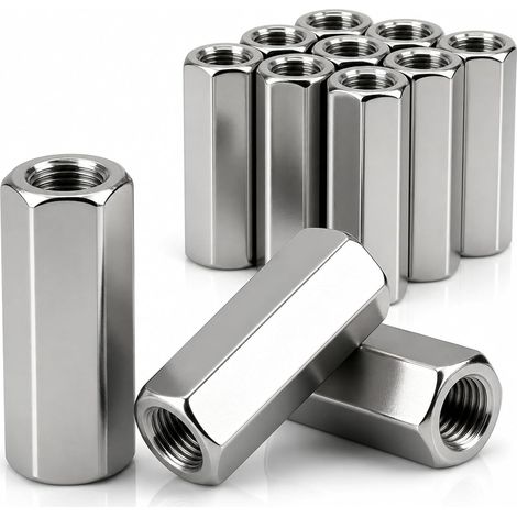 Écrous Longs M6 x 20 mm Écrou Inox 304 Hexagonal 12 Pièces (1/5)