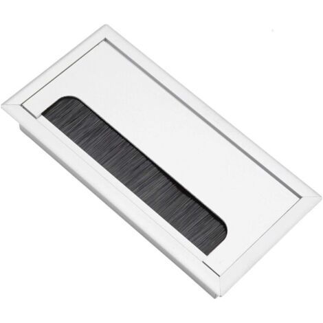 ALLIANDISHouhence – Passe-câble encastrable en aluminium 160x80mm – Sortie de câbles avec joint brosse – Pour bureaux et meubles TV – Résistant aux hautes températures (1/5)