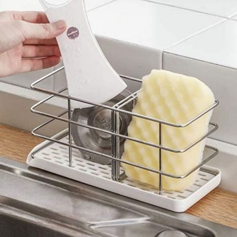 Organisateur d'évier en inox - - Acier inoxydable 304 - Résistant à la rouille - Design moderne - Multifonctionnel (1/4)