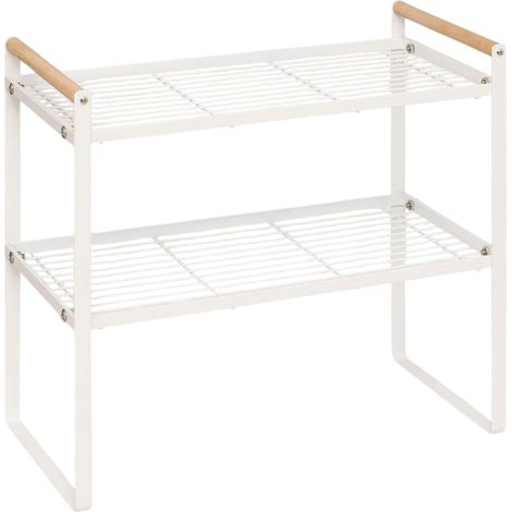 Étagère de Cuisine 2 Niveaux "Balm" 42cm Blanc (1/2)