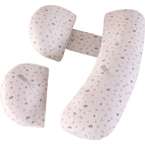 Oreiller en forme de U pour dormir sur le côté pendant la grossesse - Oreiller double usage gris perle (1/5)